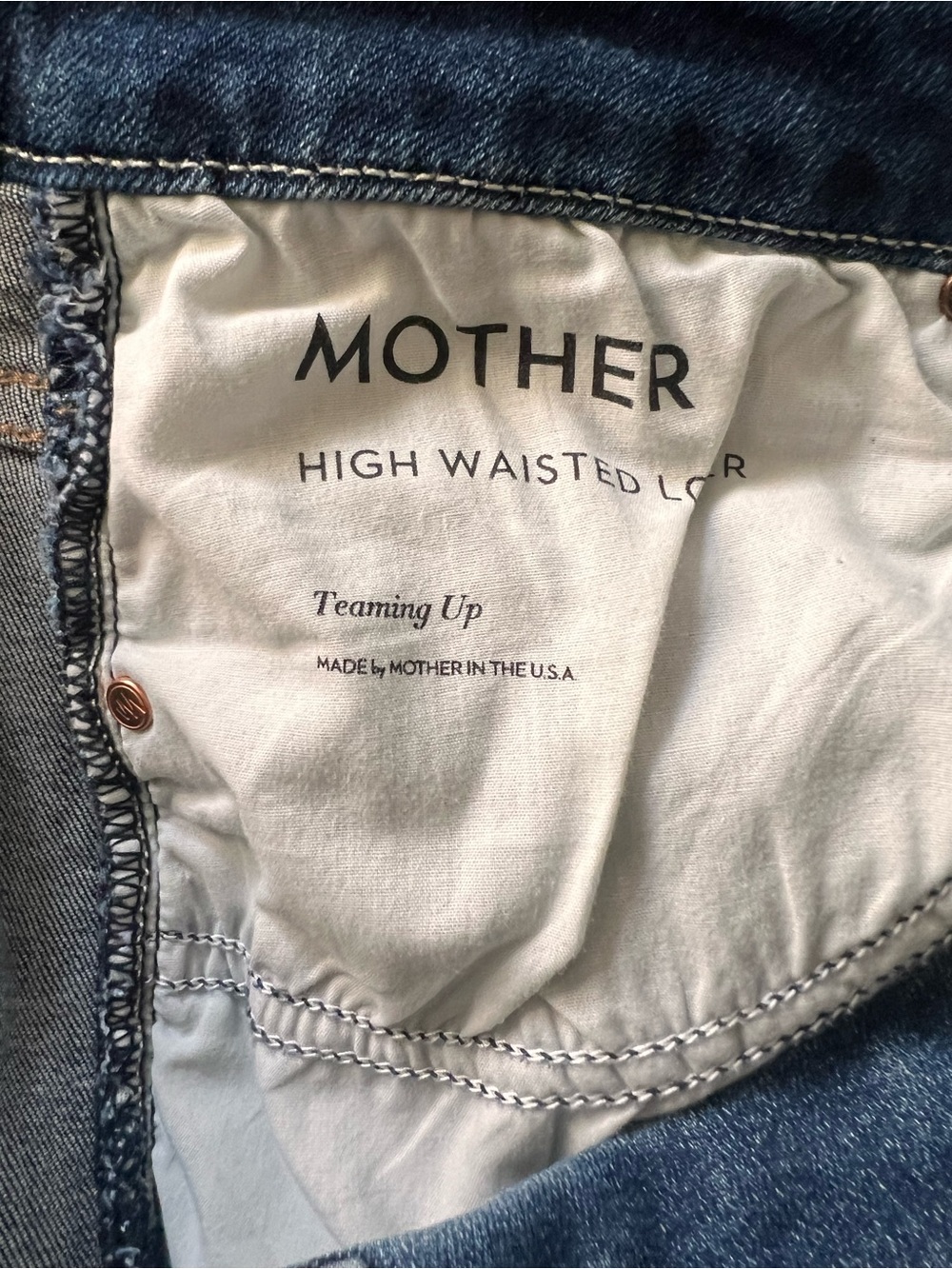 MOTHER High Waisted Looker Jeans Teaming Up Dark Wash Stretch Denim - Size 31 - Picture 6 of 8